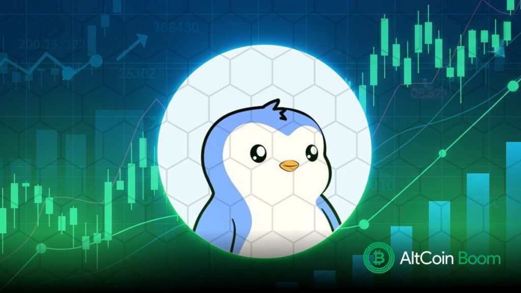 PENGU forms a symmetrical triangle pattern near $0.024,a breakout above $0.026 could lead to targets at $0.034. On-chain data shows over $70,000 in PENGU sold by smart money, leading in 24-hour sell volume activity. Market cap dropped from $1.9B to $1.1B before stabilizing at $1.4B, this is a sign of volatility and speculation among traders. PENGU is showing signs of possible recovery. While charts suggest a bullish breakout, smart money is actively selling, creating a mixed outlook that traders are closely monitoring . Technical Pattern Suggests Imminent Breakout Possibility Analyst Ali Martinez highlighted a symmetrical triangle on the PENGU/USDT 1-hour timeframe chart. The chart places the price near the apex, around $0.024478.This highlights market indecision, which often precedes a breakout and potential volatility ahead. https://x.com/ali_charts/status/1978521503567380540 If the triangle’s resistance near $0.026, is broken with strong volume, it could push the price toward $0.034, a possible 39% gain from break out point. The chart illustrates a bullish projection with a dotted trendline, implying a recovery is anticipated if resistance is breached.A failed breakout could shift momentum downward, targeting the $0.023 zone. Smart Money Behavior Contradicts Bullish Setup Technicals point to a potential upward breakout, but recent data from Stalkchain reveals heavy sell-off activity from smart money. In the past 24 hours, PENGU topped the list of most sold tokens by whales traders, recording over $70,000 in sales volume. https://x.com/StalkHQ/status/1978598007810748741 This selling pressure from experienced market participants introduces caution to the short-term outlook.By contrast, the next most sold asset, $SAROS, saw just $26,100. Tokens like $RAY, $AURA, and $ZEX** followed with even lower numbers. Retail traders might see opportunity, while seasoned investors reduce exposure amid recent volatility and price fluctuations.Such contrasting behavior between retail optimism and institutional caution presents a complex scenario. Market Capitalization Reflects Uncertainty A sharp drop on October 11 took the market cap from roughly $1.9 billion to under $1.1 billion. This sudden decline was a result of a strong wave of selling and external mass liquidation trigger events. A brief recovery to $1.7 billion followed over the next two days. This rebound was not sustained,and market cap fell again to $1.4 billion where it stabilized, suggesting that market indecision remained strong. Overall trading activity remains high, this sustained activity indicates that traders are awaiting for a decisive move in either direction as price compresses near a key level and with 24-hour volume exceeding $266 million.